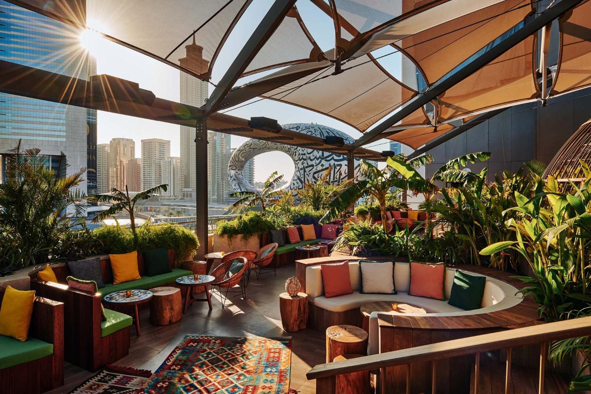25Hours Hotel Dubai One Central ภายนอก รูปภาพ The rooftop bar at the Standard East Village